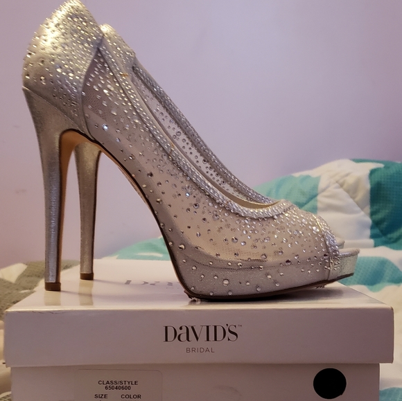 Women's Silver Crystal Heels - Picture 2 of 2